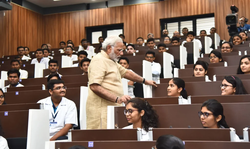 PM Modi with Student