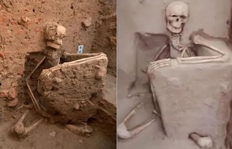 skeleton of a buddhist monk