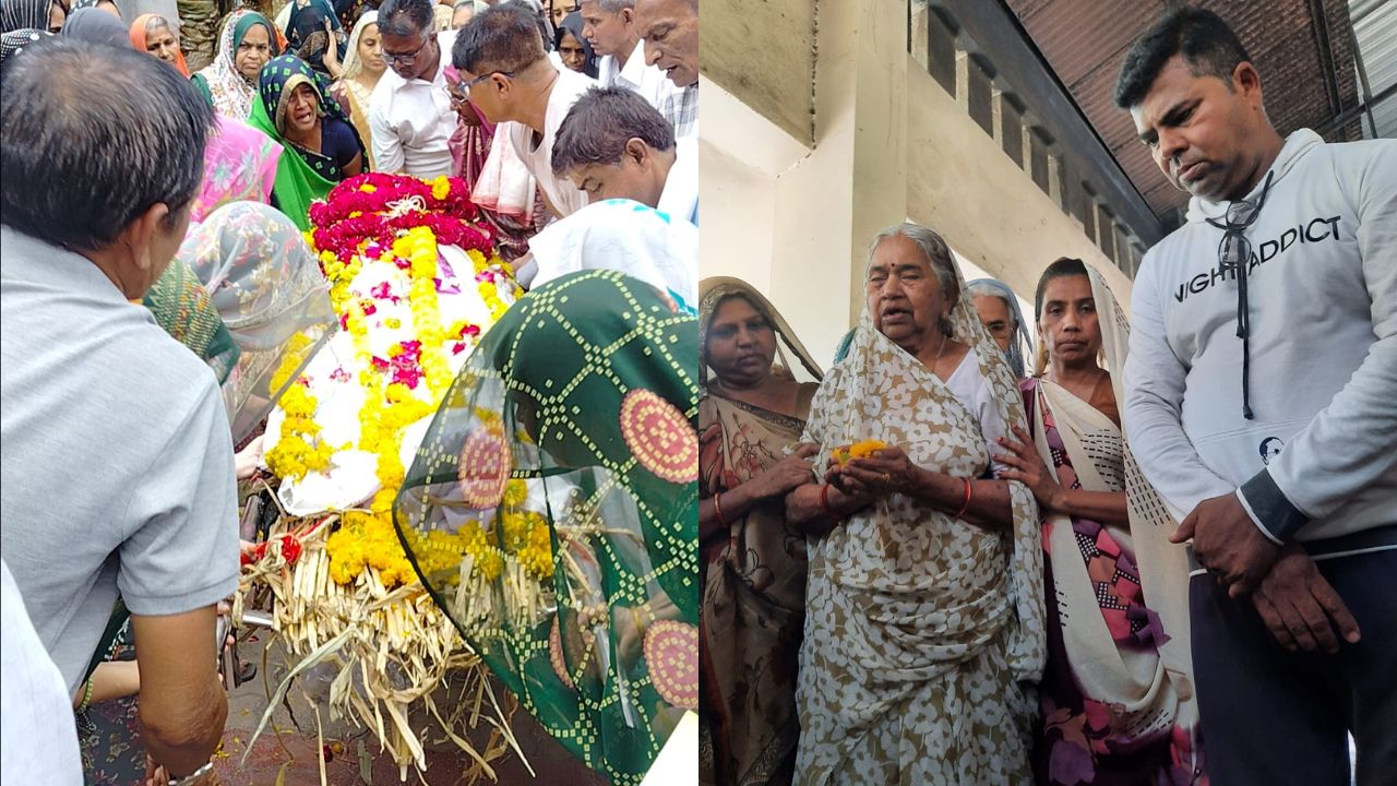 for the first time a widow cremated her husbands body in kalol