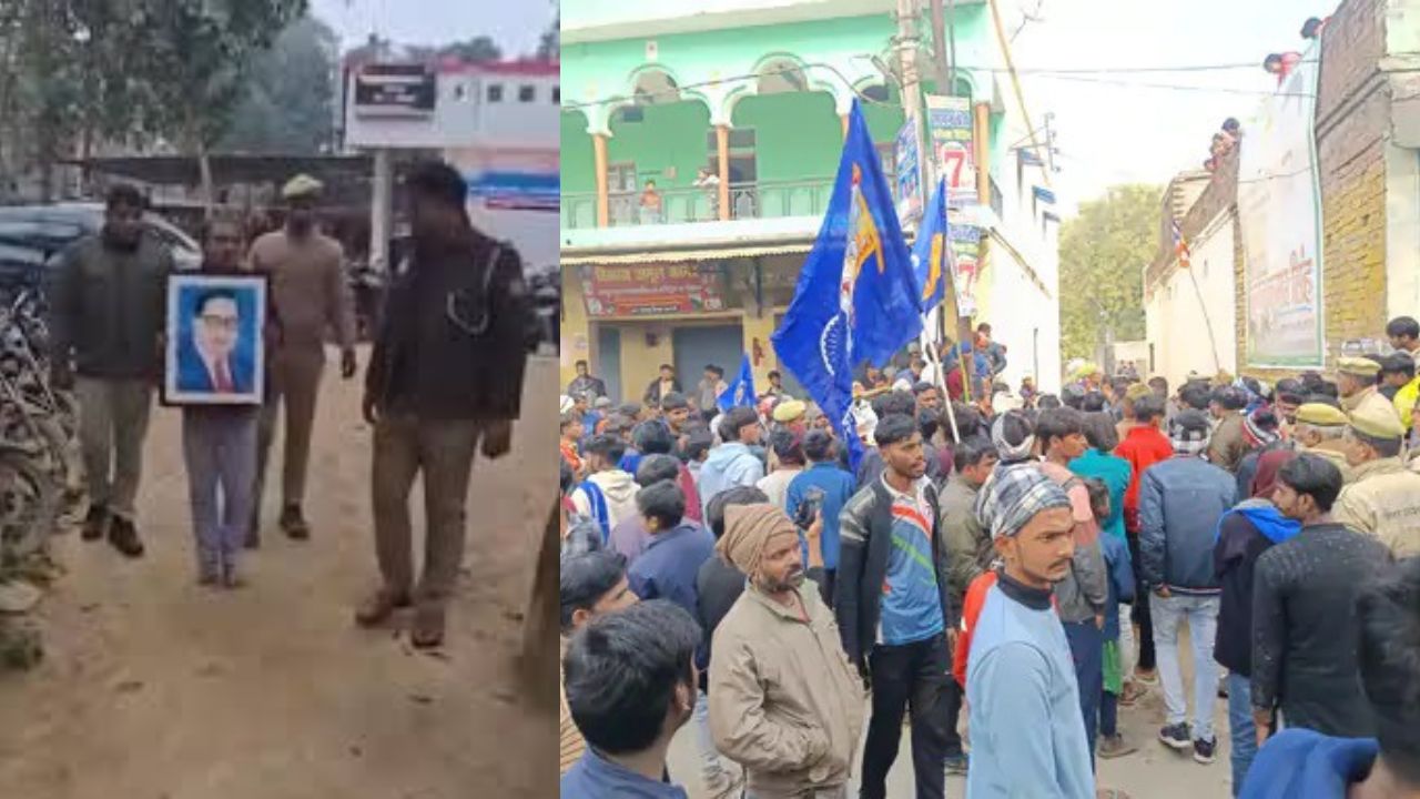 spat on Dr Ambedkars photo