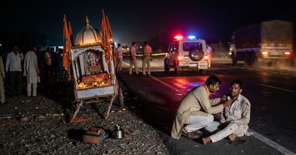 Pedestrian accident on Bagodra Highway