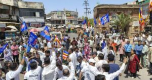 rally was taken out in Rajnagar Patan