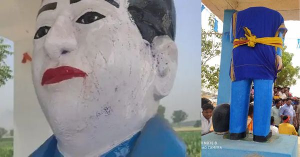 vandalized the statue of Dr Ambedkar