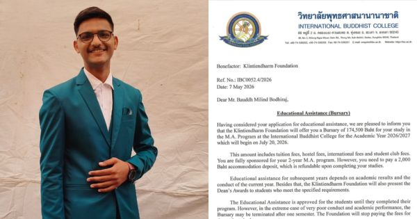 Botad youth selected for higher studies in Buddhism